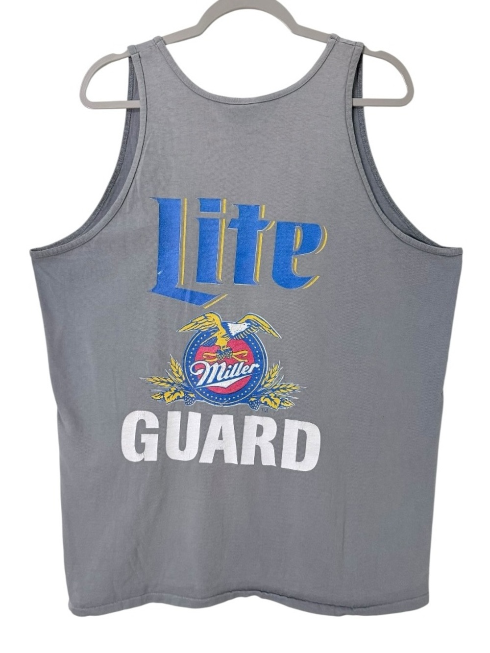 Vintage 1995 Miller Lite Guard Tank Top Oneita USA XL Hamptons Beach Staff
